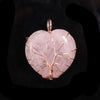 Stone Therapy Crystal Tree of Life Gold Wire Wrapped Stone Heart Pendant