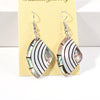Handmade Abalone Shell Silver Hook Dangle Earrings