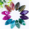 Flat Back Gemstone Bead Rainbow Stripe Dragon Agate Marquise Cabochon
