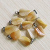 Mixed Color Hand Carved Leaf Stone Crystal Pendant DIY Necklace Making