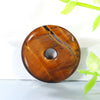 Natural Agate Crystals Healing Stones Beads Safety Buckle Necklace Donuts Pendant for Jewelry Making 25mm