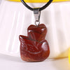 Natural Crystal Quartz Fox Animal Necklace Pendant Jewelry Making