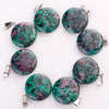 Natural Healing Crystal Quartz Gem Stone Round Pendant Charms for Jewelry Making DIY Necklace Decoration