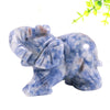 2 Inch Natural Crystal Stone Elephant Statue Handmade Gemstones