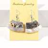 Handmade Abalone Shell Silver Hook Dangle Earrings
