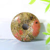 Natural Agate Crystals Healing Stones Beads Safety Buckle Necklace Donuts Pendant for Jewelry Making 25mm