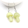 Fashion Women's Jewelry Accessories Natural Gemstone Healing Crystal Mushroom Dangle Earrings