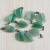 Mixed Color Hand Carved Leaf Stone Crystal Pendant DIY Necklace Making