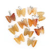 Hand Carved Stone Butterfly Pendant Natural Healing Crystal Quartz Stone Animal Butterfly Pendants For Jewelry Making