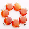 Natural Healing Crystal Quartz Gem Stone Round Pendant Charms for Jewelry Making DIY Necklace Decoration