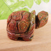 2inch Natural Healing Crystal Reiki Gem Stone Carved Animal Turtle Tortoise Crystal Statue Figurine for Home Decor