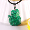 Natural Crystal Quartz Fox Animal Necklace Pendant Jewelry Making