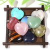 30mm Big natural quartz crystal stone heart pendant for jewelry making charms trendy accessories