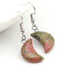 Fashion Jewelry Earrings Gem Stone Pendant Natural Crystal moon Star Earrings Hoop for Weman