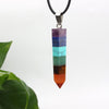 Necklace natural 7 Chakras W points pendants crystal pendant