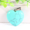 30mm Big natural quartz crystal stone heart pendant for jewelry making charms trendy accessories