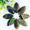 Flat Back Gemstone Bead Rainbow Stripe Dragon Agate Marquise Cabochon