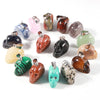 Natural Gemstone Mixed Color Engraving Skull Skeleton stone Pendant for Jewelry Making