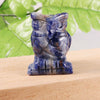 1.5" Natural Healing Stone Animal Hand Carved Figurine Delicate Crystal Night Owl for Home Decor Gift Decorative