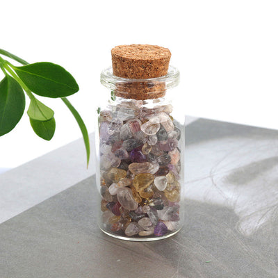 Natural Crystal Decoration Chips Mini Healing Ore Specimens Wishing Bottle Drifting Bottle Customizable packaging box set