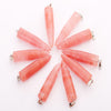 Natural Healing Crystals Pendulum Pendant Natural Stone Bullet Shaped Pillar Charms Point Pendant Charms For Jewelry Making