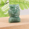 1.5" Natural Healing Stone Animal Hand Carved Figurine Delicate Crystal Night Owl for Home Decor Gift Decorative