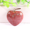 30mm Big natural quartz crystal stone heart pendant for jewelry making charms trendy accessories