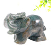 2 Inch Natural Crystal Stone Elephant Statue Handmade Gemstones