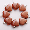 20mm Natural Rose Quartz Heart Crystal Necklace Heart Stone Pendant