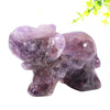 2 Inch Natural Crystal Stone Elephant Statue Handmade Gemstones