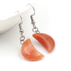 Fashion Jewelry Earrings Gem Stone Pendant Natural Crystal moon Star Earrings Hoop for Weman