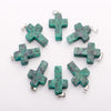 Natural Crystal Healing Gemstone Jesus Cross Stone Pendant Jewelry DIY