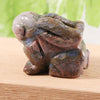 1.5" Natural Healing Stone Animal Hand Carved Figurine Delicate Crystal rabbits statue Gemstone for Home Decor Gift Decorative