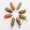 Wholesale Charms assorted crystal Hexagonal bullet shape beads pendants natural stone pendants for jewelry making