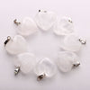 20mm Natural Rose Quartz Heart Crystal Necklace Heart Stone Pendant