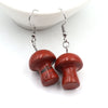 Fashion Women's Jewelry Accessories Natural Gemstone Healing Crystal Mushroom Dangle Earrings