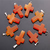 Fashion Natural Gemstone Wholesale Healing Crystal Cross Pendant Necklace Jewelry Cross Pendant