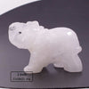 2 Inch Natural Crystal Stone Elephant Statue Handmade Gemstones