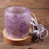 Creative Household LED Flower Shape Natural Amethyst Desk Lamp USB Charging