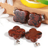 Natural Gemstone Four Leaf Lucky Clover Bead Stone Pendants for Jewelry Making Alloy Pendant Bracelets Earring