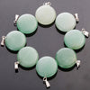 Natural Healing Crystal Quartz Gem Stone Round Pendant Charms for Jewelry Making DIY Necklace Decoration