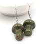 Fashion Women's Jewelry Accessories Natural Gemstone Healing Crystal Mushroom Dangle Earrings