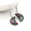 Fashion Jewelry Earrings Gem Stone Pendant Natural Crystal moon Star Earrings Hoop for Weman