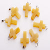 Natural Crystal Healing Gemstone Jesus Cross Stone Pendant Jewelry DIY