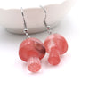 Fashion Women's Jewelry Accessories Natural Gemstone Healing Crystal Mushroom Dangle Earrings