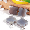 Natural Gemstone Four Leaf Lucky Clover Bead Stone Pendants for Jewelry Making Alloy Pendant Bracelets Earring