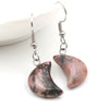 Fashion Jewelry Earrings Gem Stone Pendant Natural Crystal moon Star Earrings Hoop for Weman