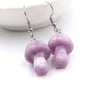 Fashion Women's Jewelry Accessories Natural Gemstone Healing Crystal Mushroom Dangle Earrings