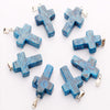 Natural Crystal Healing Gemstone Jesus Cross Stone Pendant Jewelry DIY