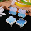 Natural Gemstone Four Leaf Lucky Clover Bead Stone Pendants for Jewelry Making Alloy Pendant Bracelets Earring